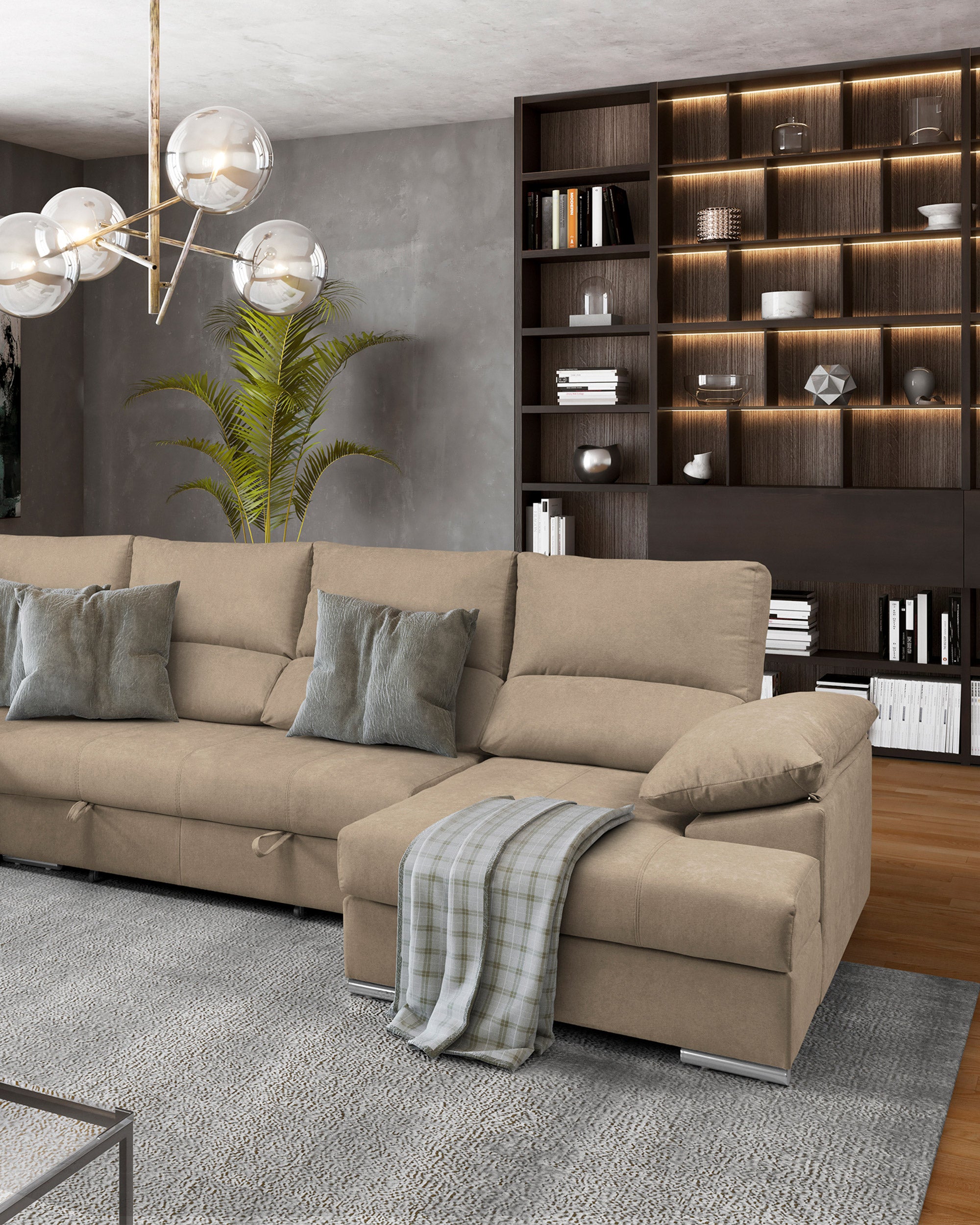 PARMA corner sofa with chaise longue and bed