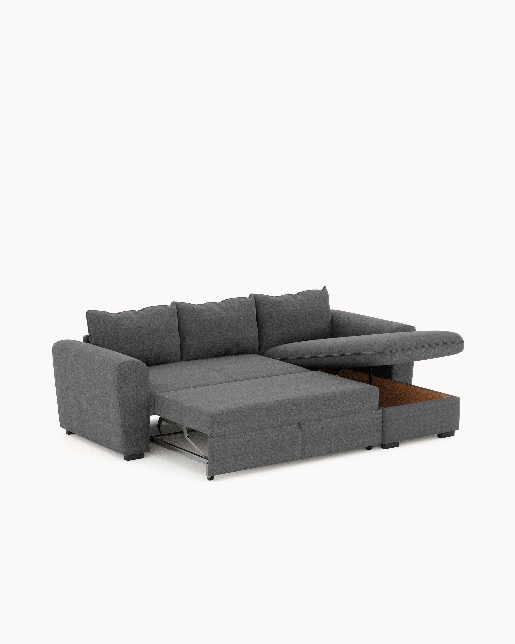Sofá chaise longue reversible ASTY con cama y arcón