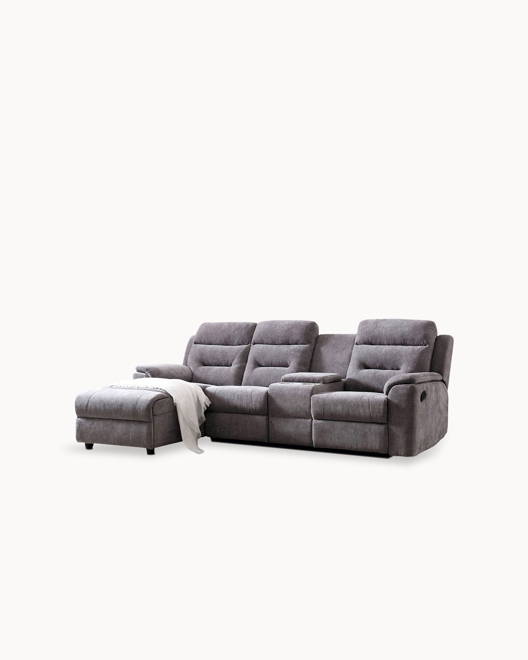 Manual reclining chaise longue sofa NAMIE