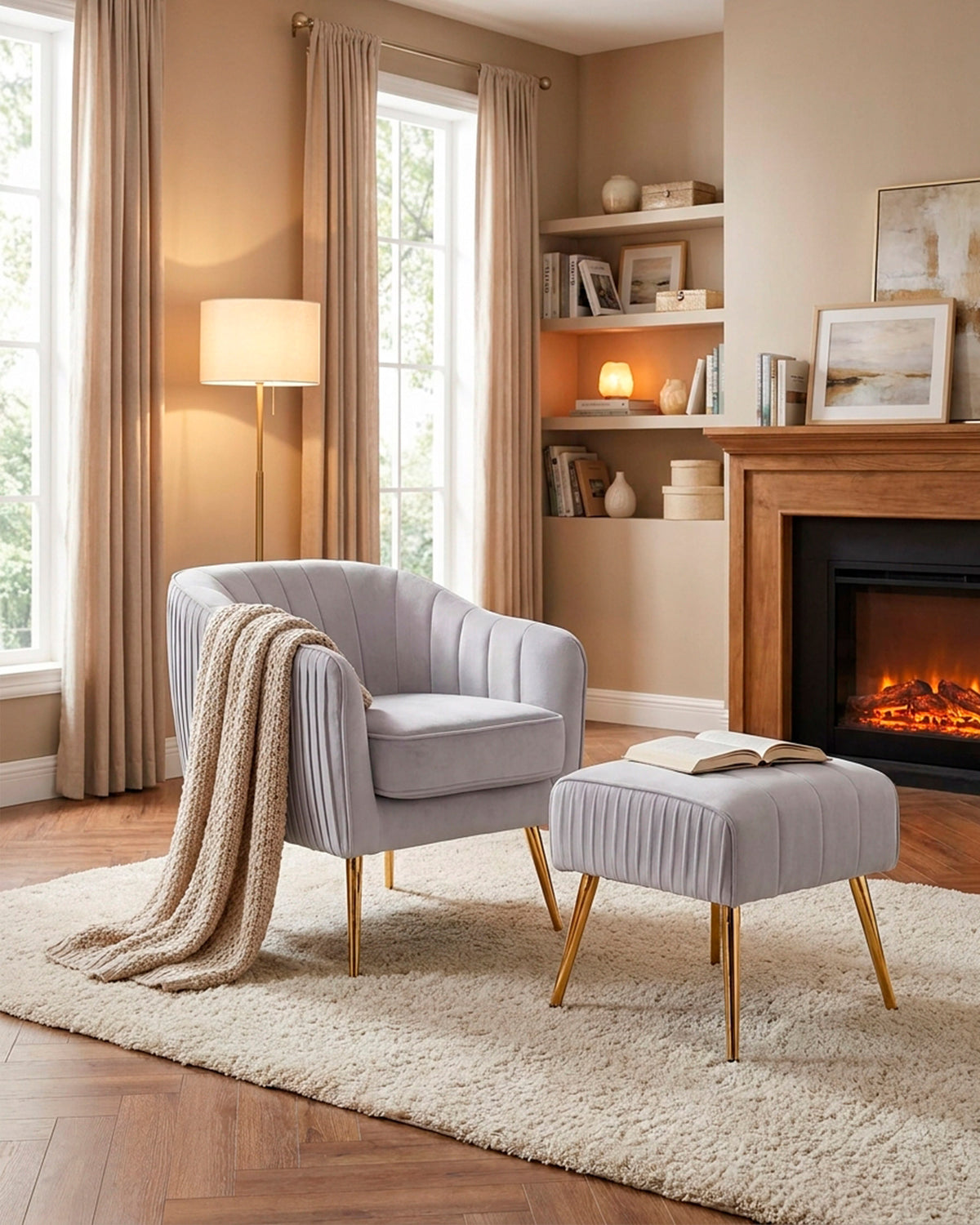 JASON Armchair with footrest