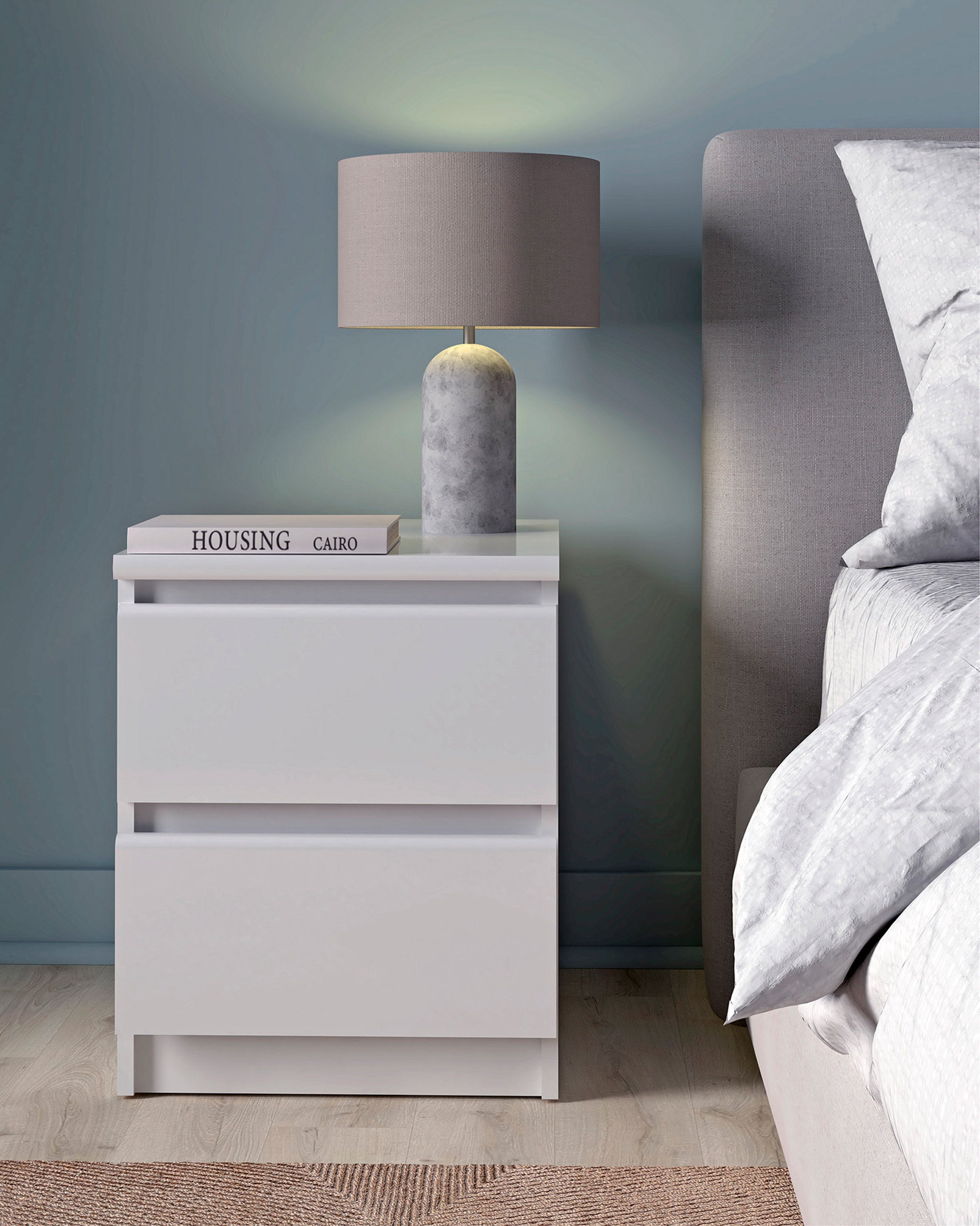 Pack of 2 NEW MATRIX SHINY bedside tables with 2 drawers