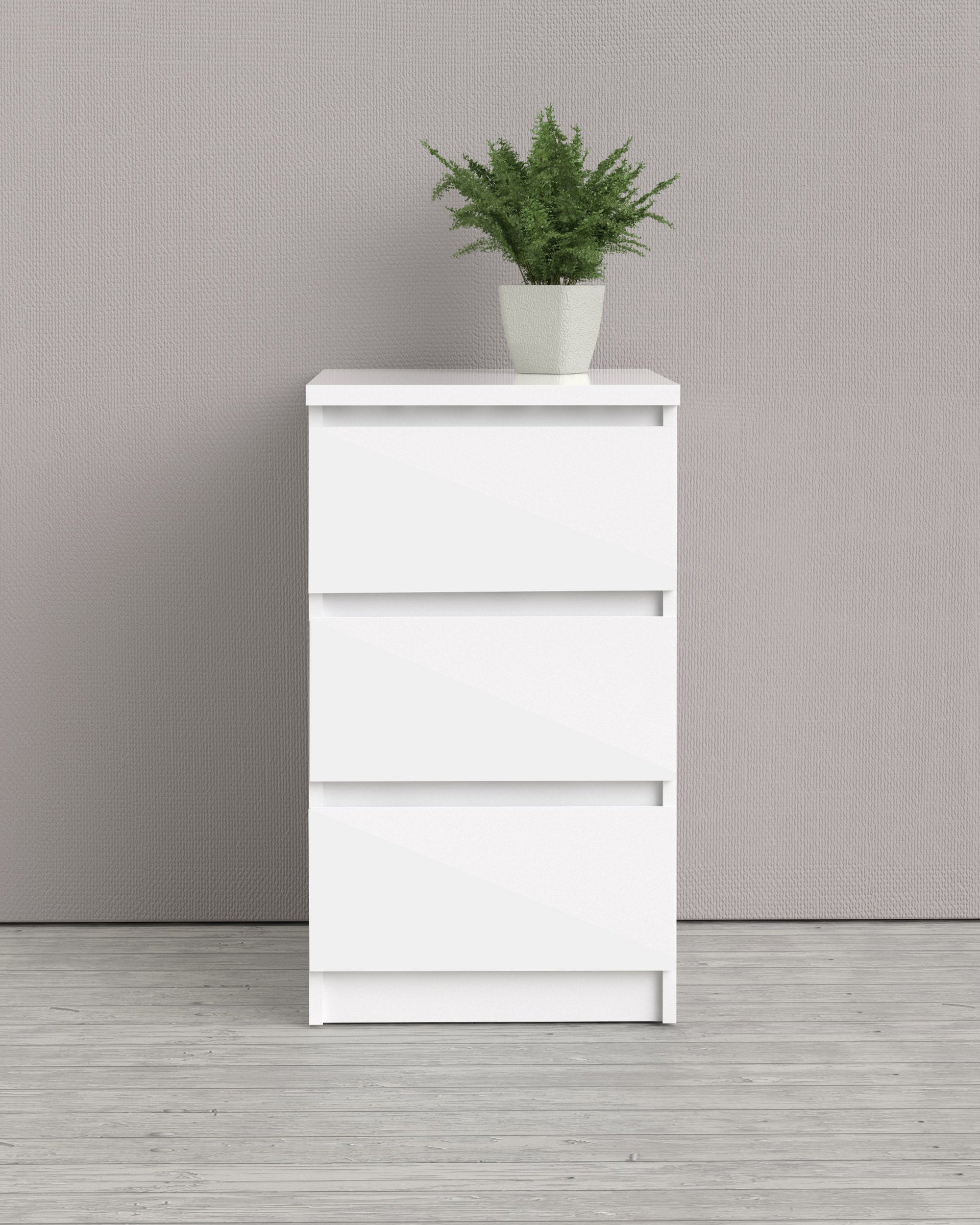 NEW MATRIX SHINY 3-drawer bedside table