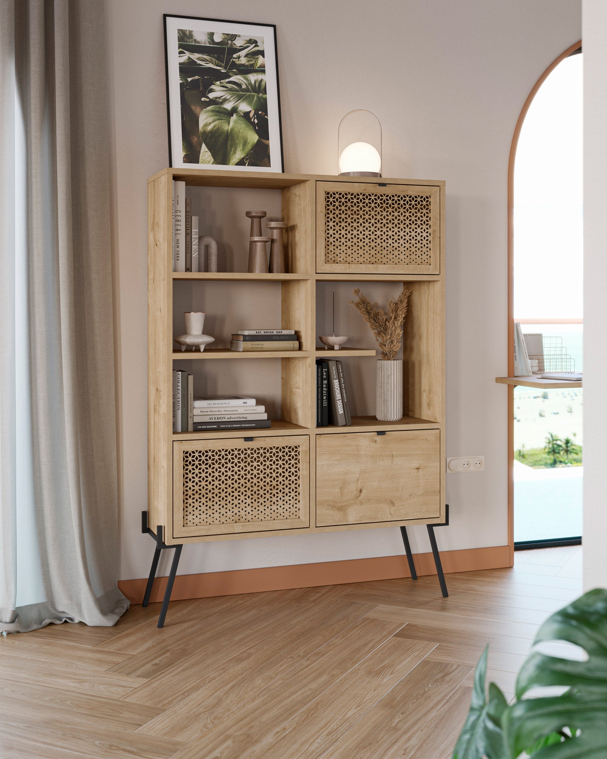 EVAN bookcase with 3 doors