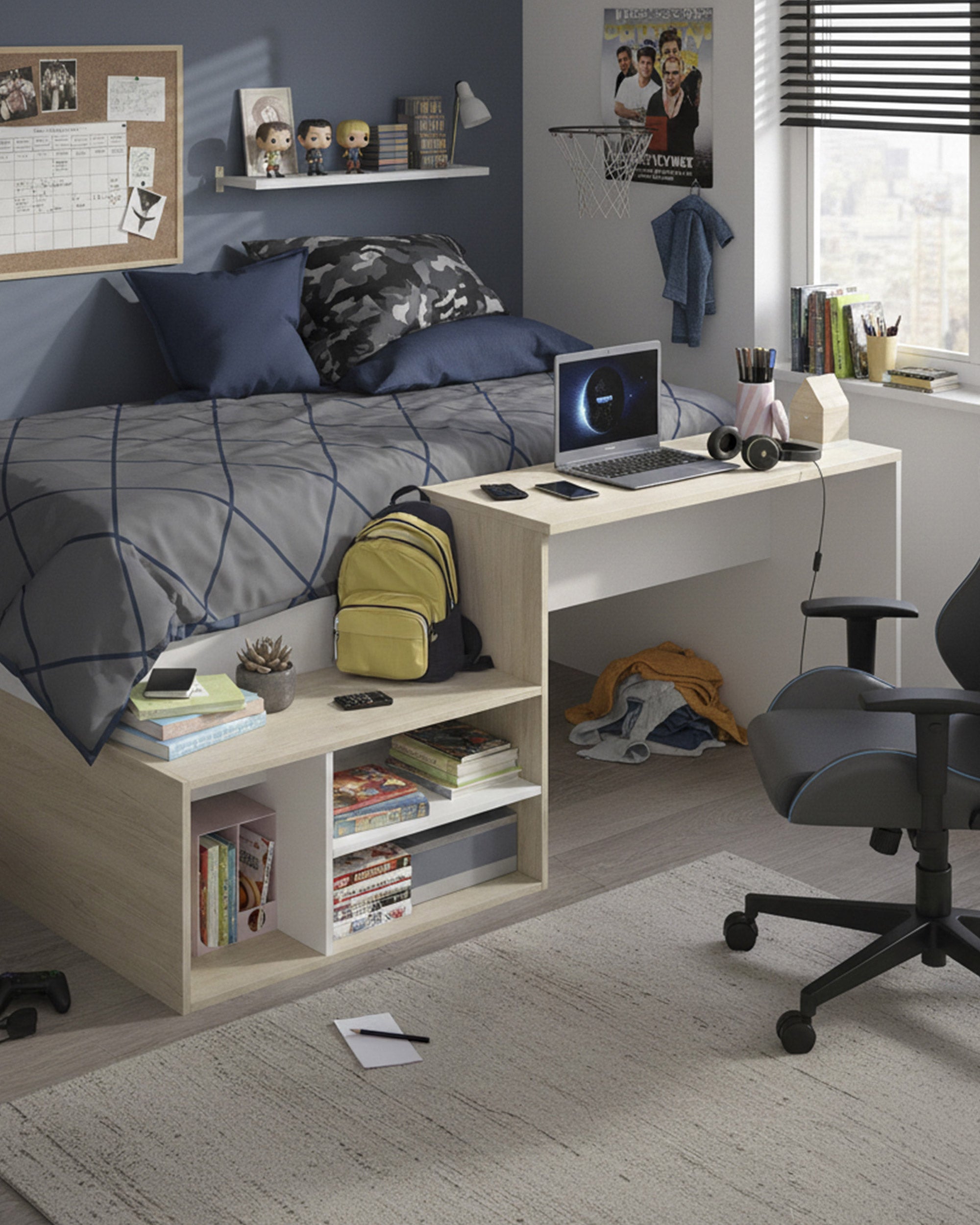 ERICK reversible high bed with desk