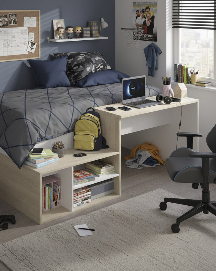 Cama alta reversible ERICK con escritorio