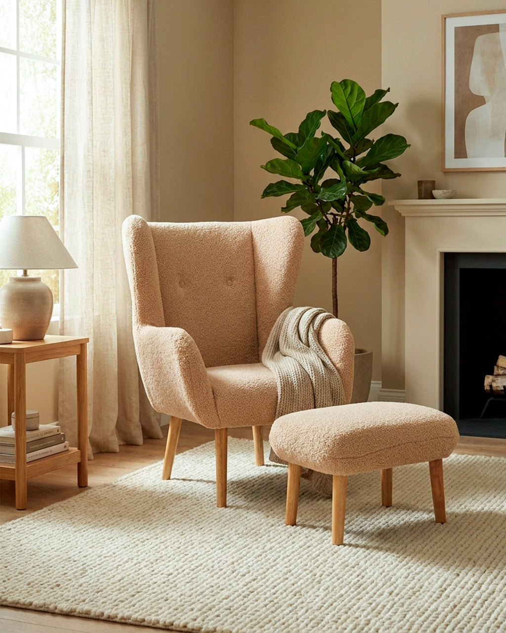 TEDDY armchair with footrest