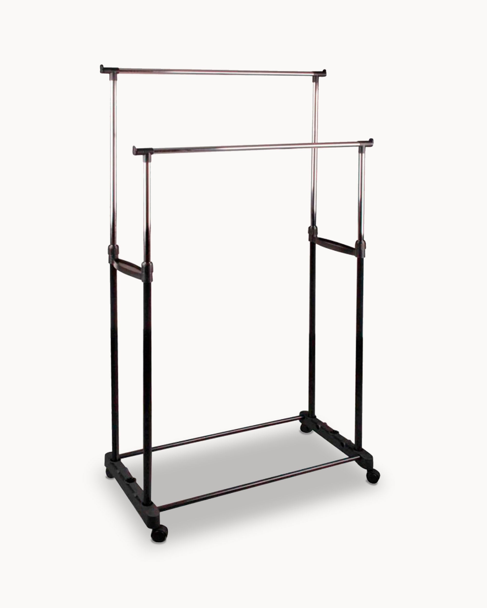 Double extendable clothes rail (100-170cm) with wheels
