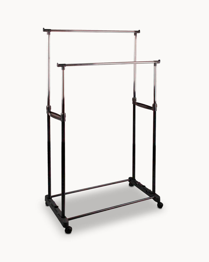 Burro de roupacom rodas, duplo, extensible (100-170 cm)