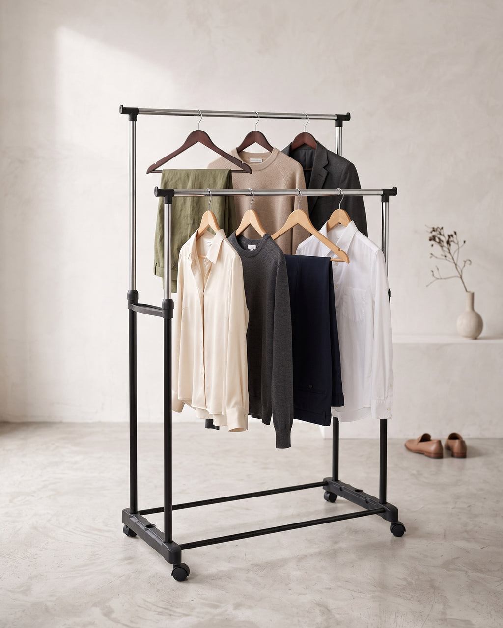Charriot duplo extensível (100-170cm) com rodas