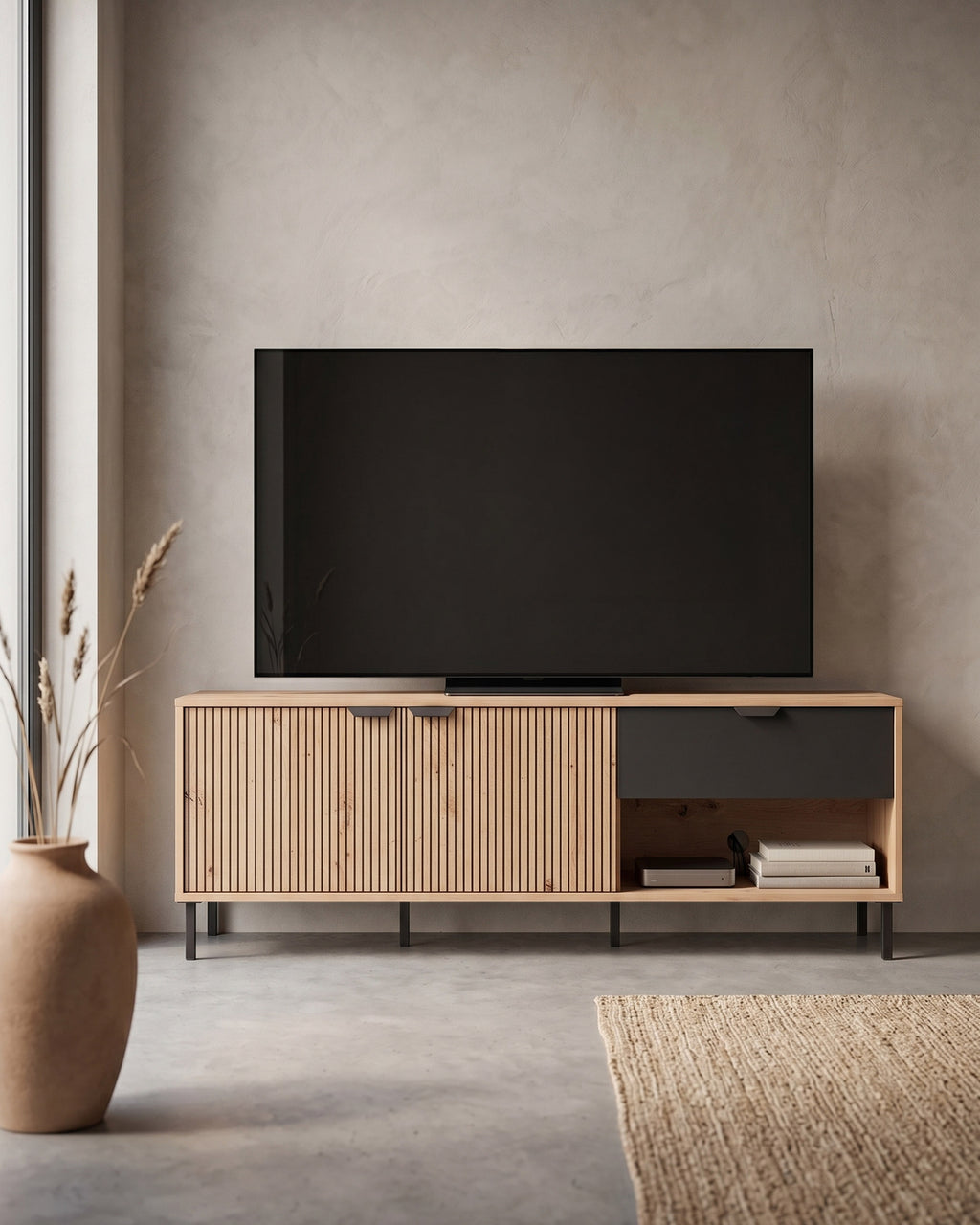 Mueble TV MAYENNE con 2 puertas y 1 cajón