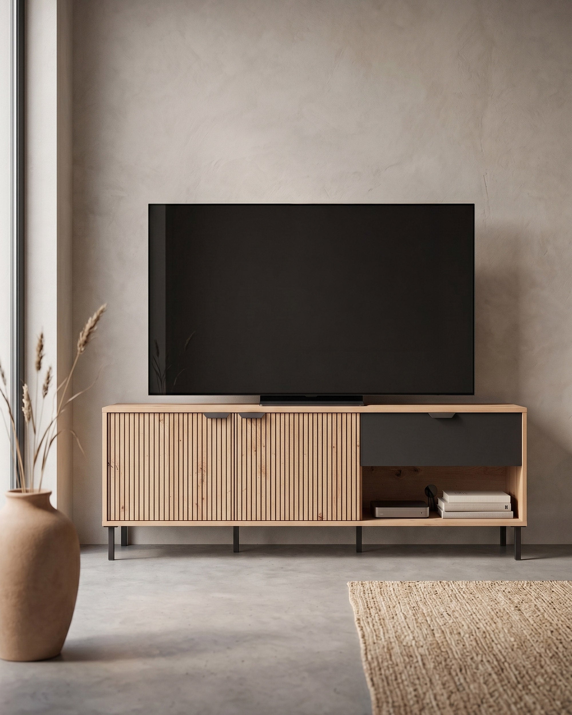 Mueble TV MAYENNE con 2 puertas y 1 cajón