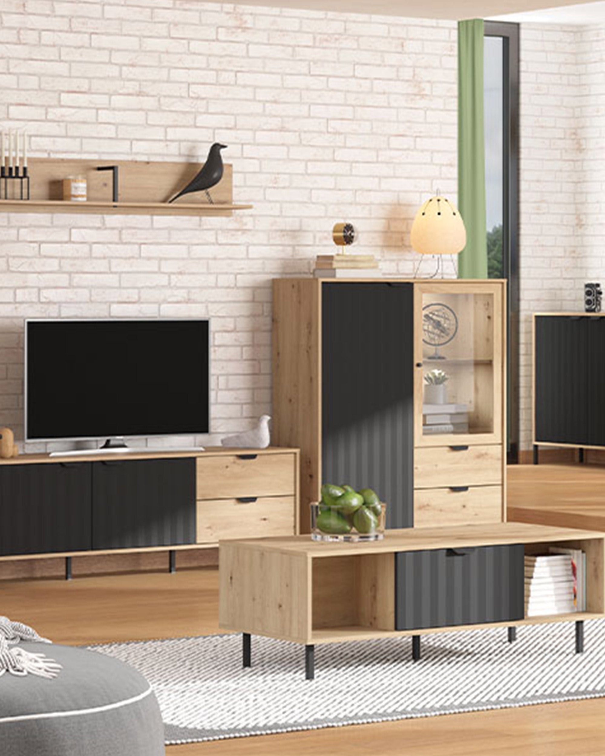 VANDEA bar unit with 2 doors and 2 drawers