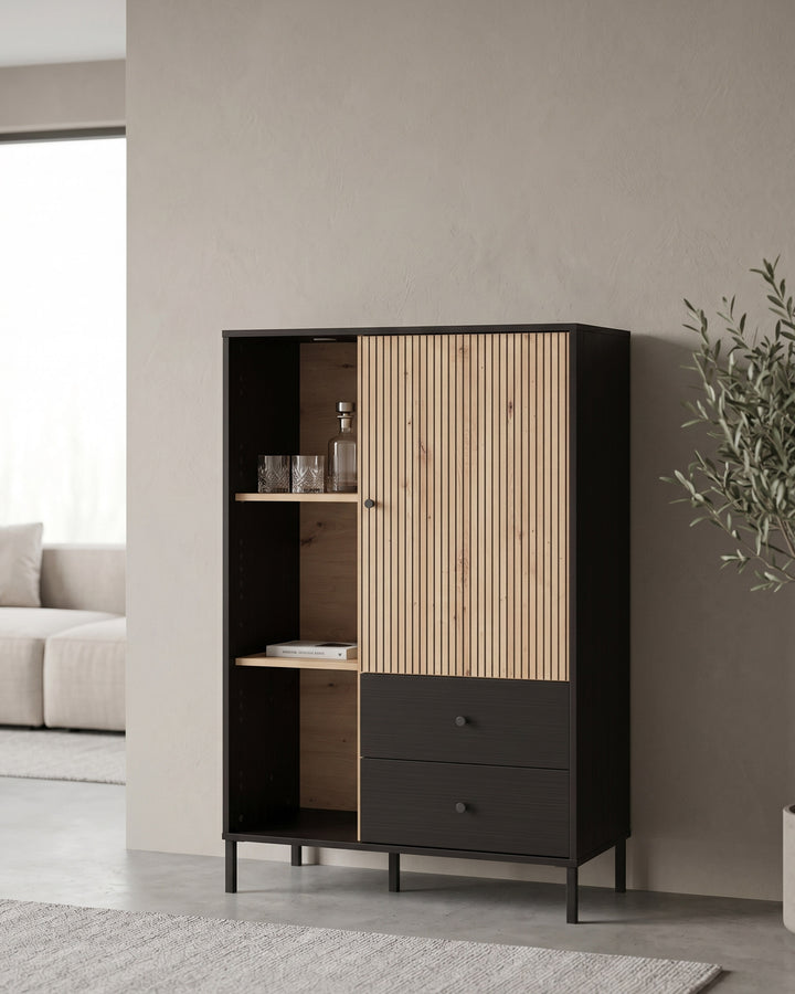 Mueble bar CORREZE con 1 puerta y 2 cajones