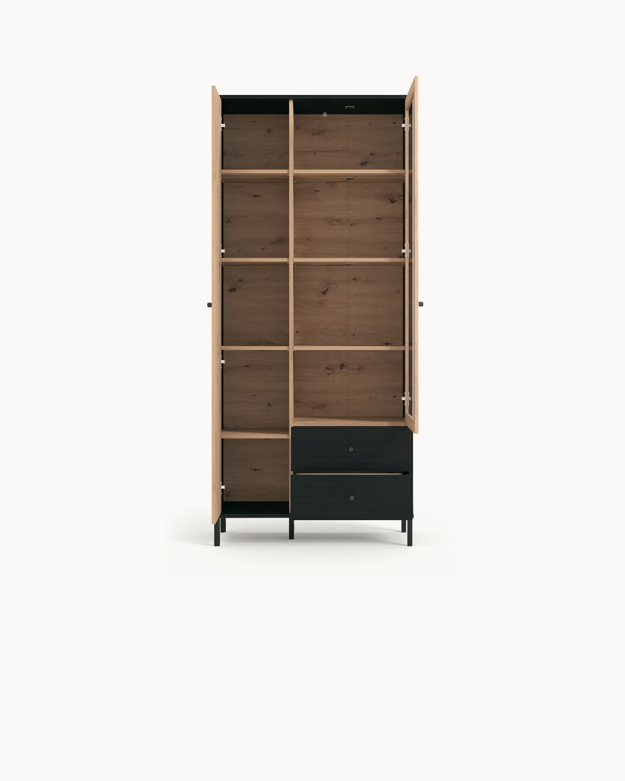 CORREZE Display cabinet with 2 doors and 2 drawers