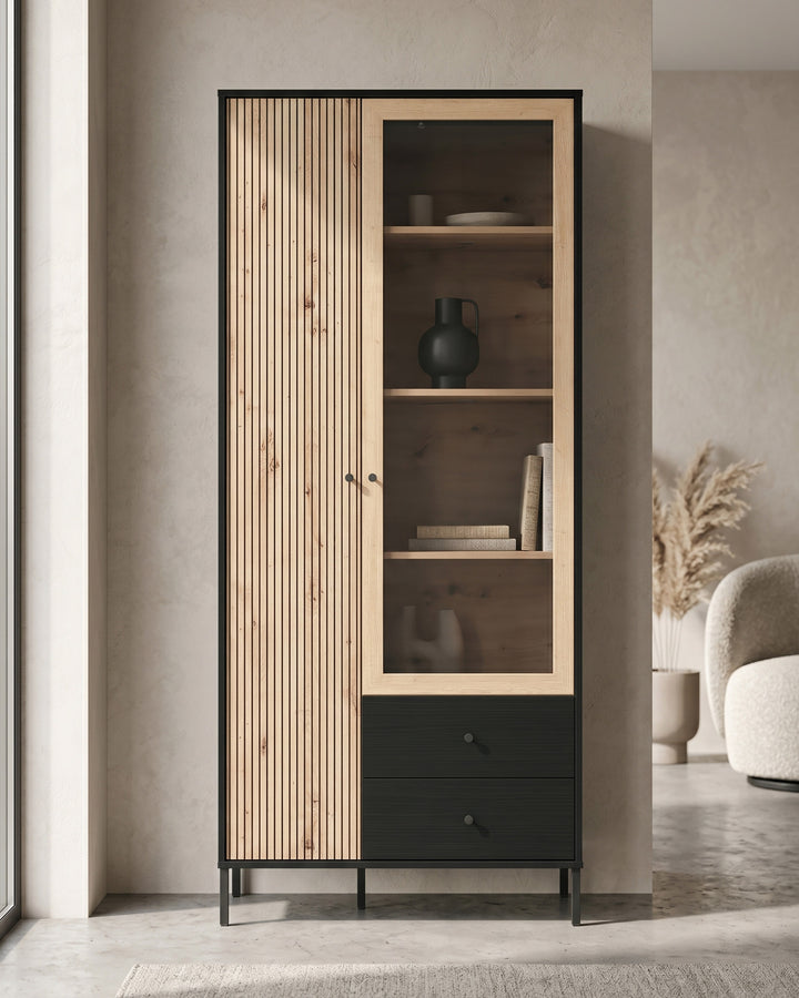 Vitrine CORREZE com 2 portas e 2 gavetas