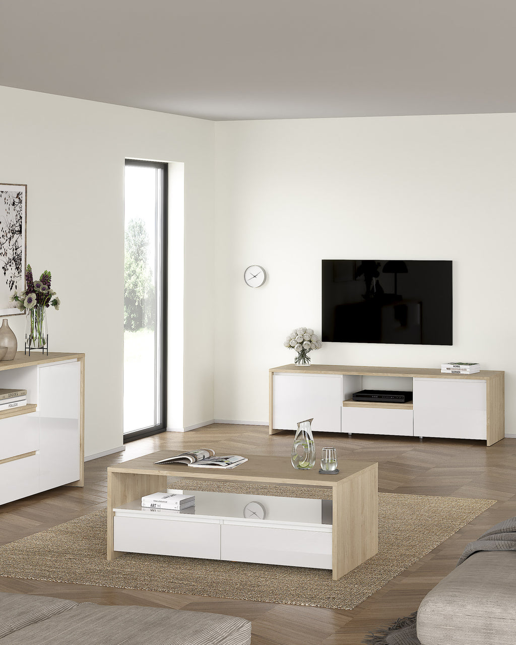 Mueble TV NEXT con 2 puertas y 1 cajón