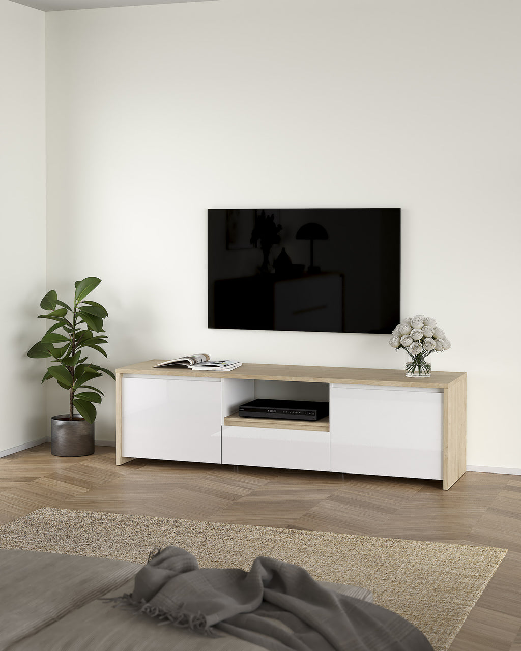 Mueble TV NEXT con 2 puertas y 1 cajón