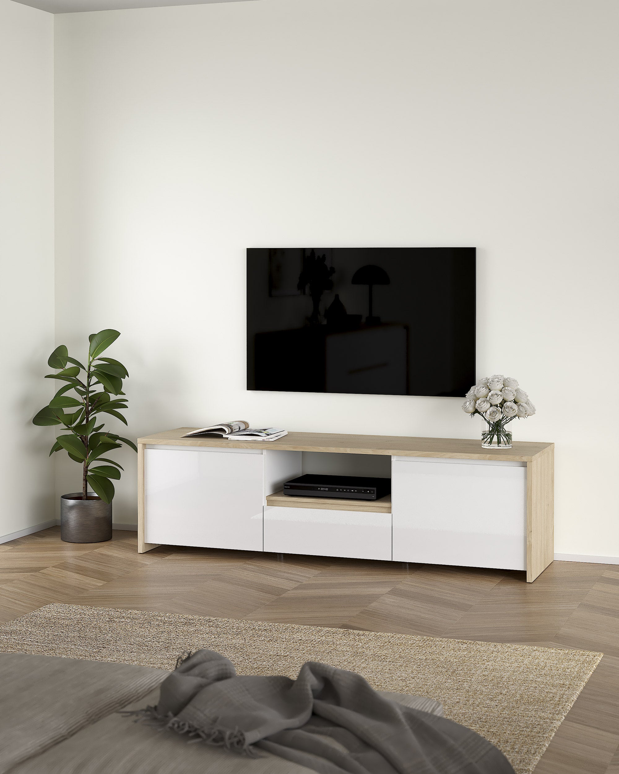 Mueble TV NEXT con 2 puertas y 1 cajón
