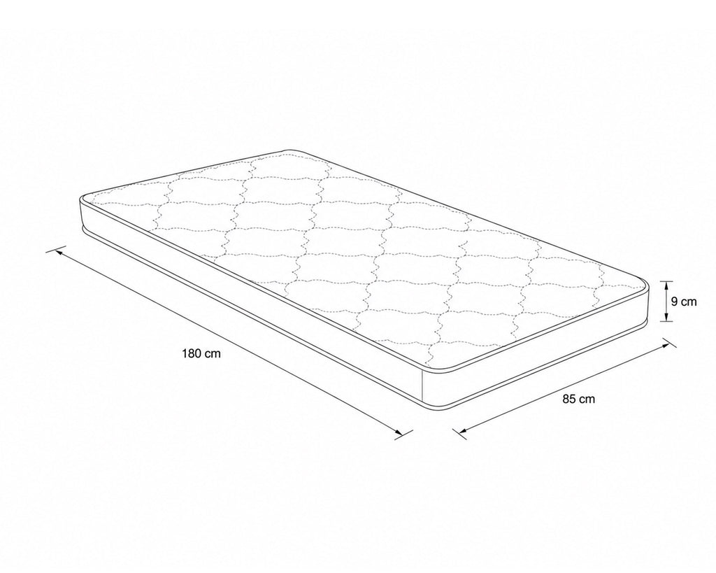 Pack Cama Indiv HEIDI Natural + Colchão KID ROLLER 90x200cm