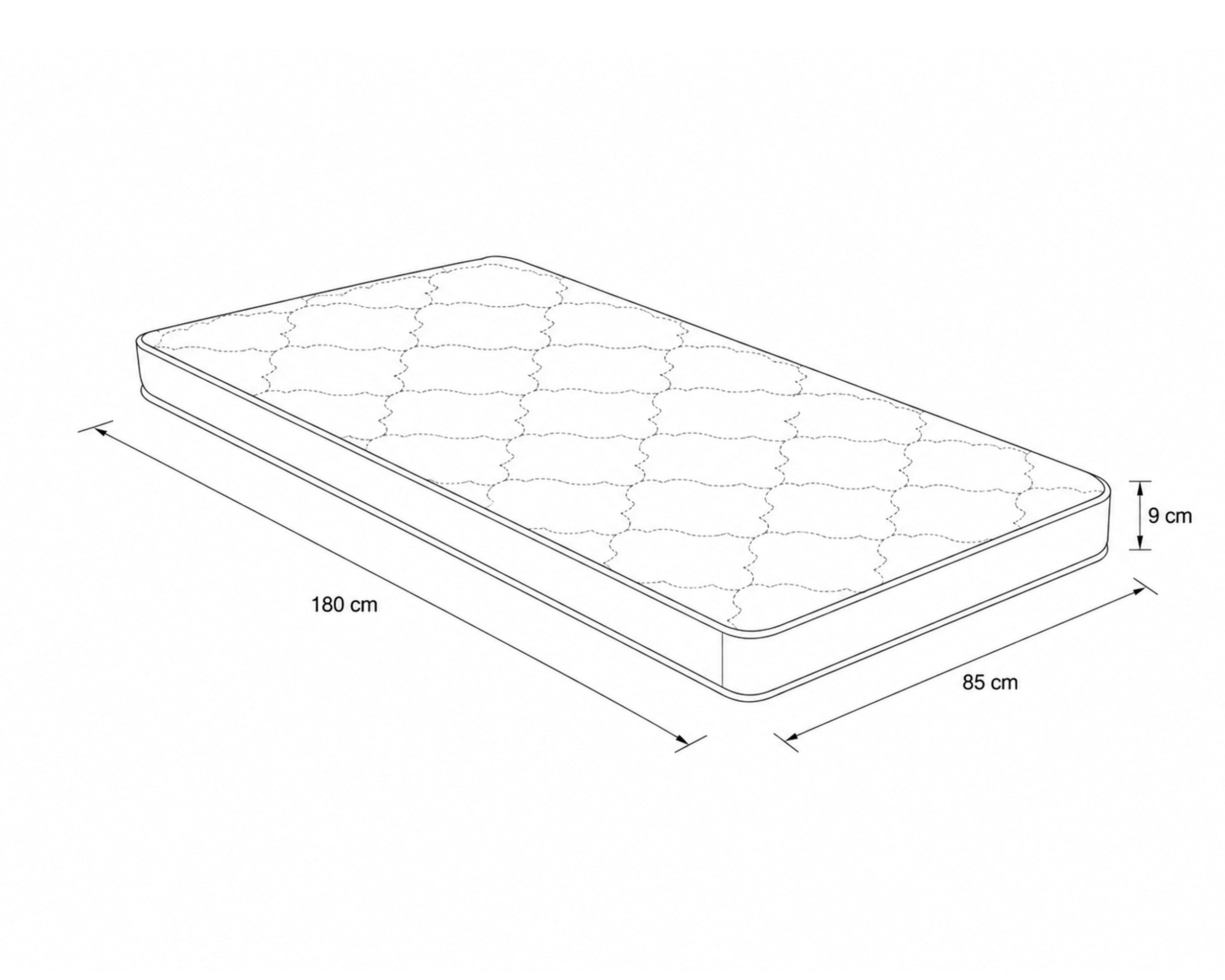 Pack Cama Indiv HEIDI Natural + Colchão KID ROLLER 90x200cm