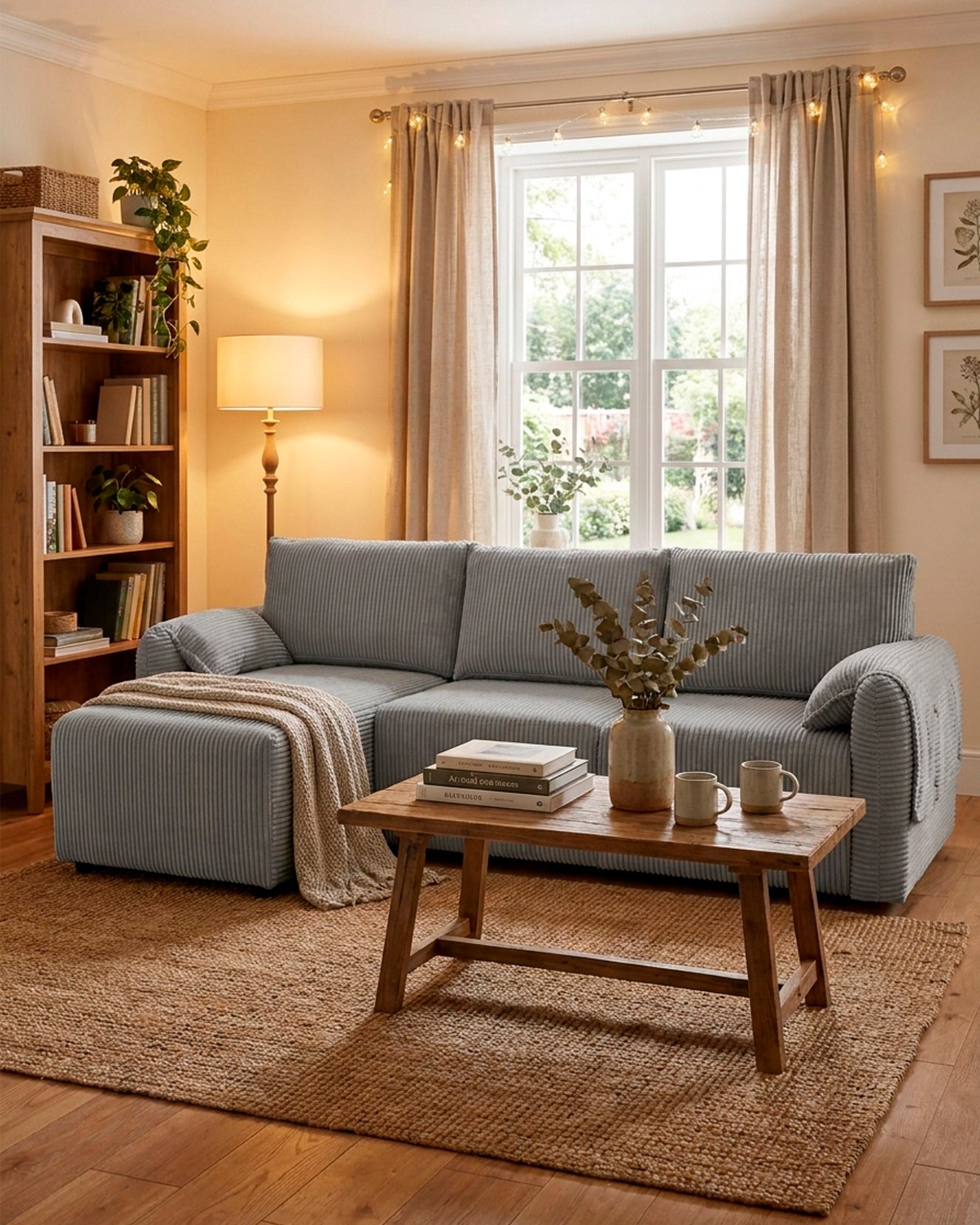 Sofá chaise longue NORMAN com cama e baú