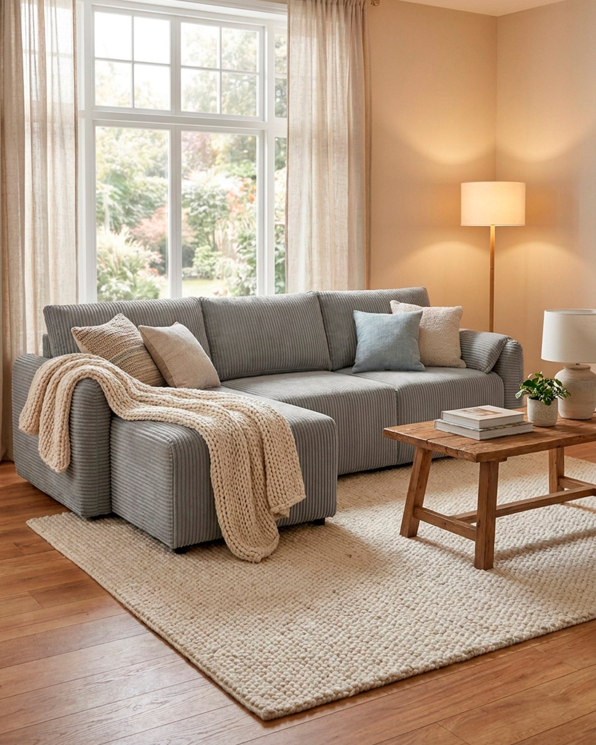 Sofá chaise longue NORMAN com cama e baú
