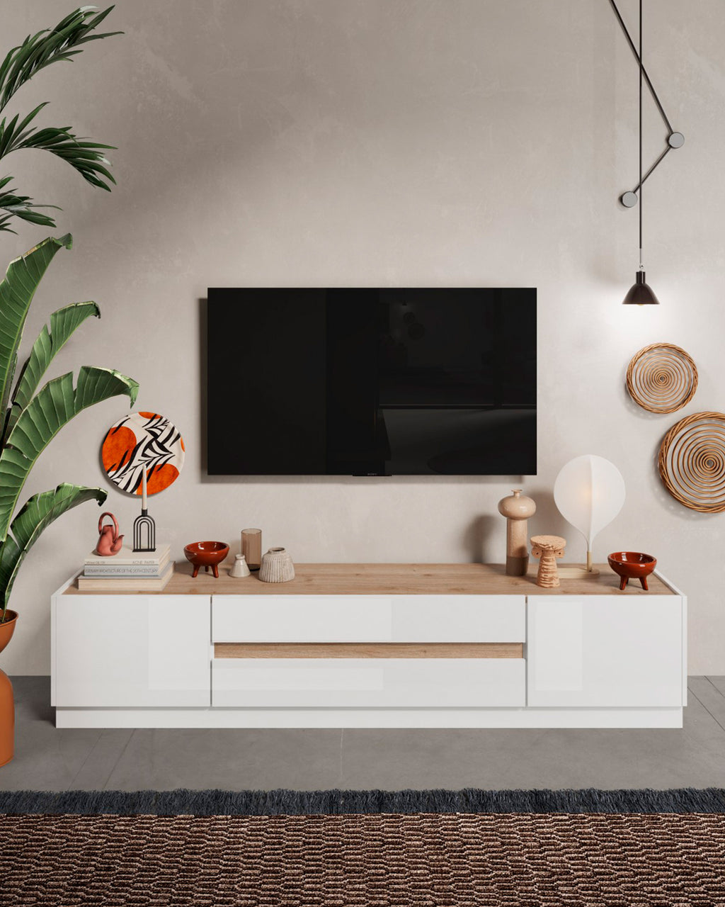 Mueble TV FANTASY con 2 puertas y 2 cajones