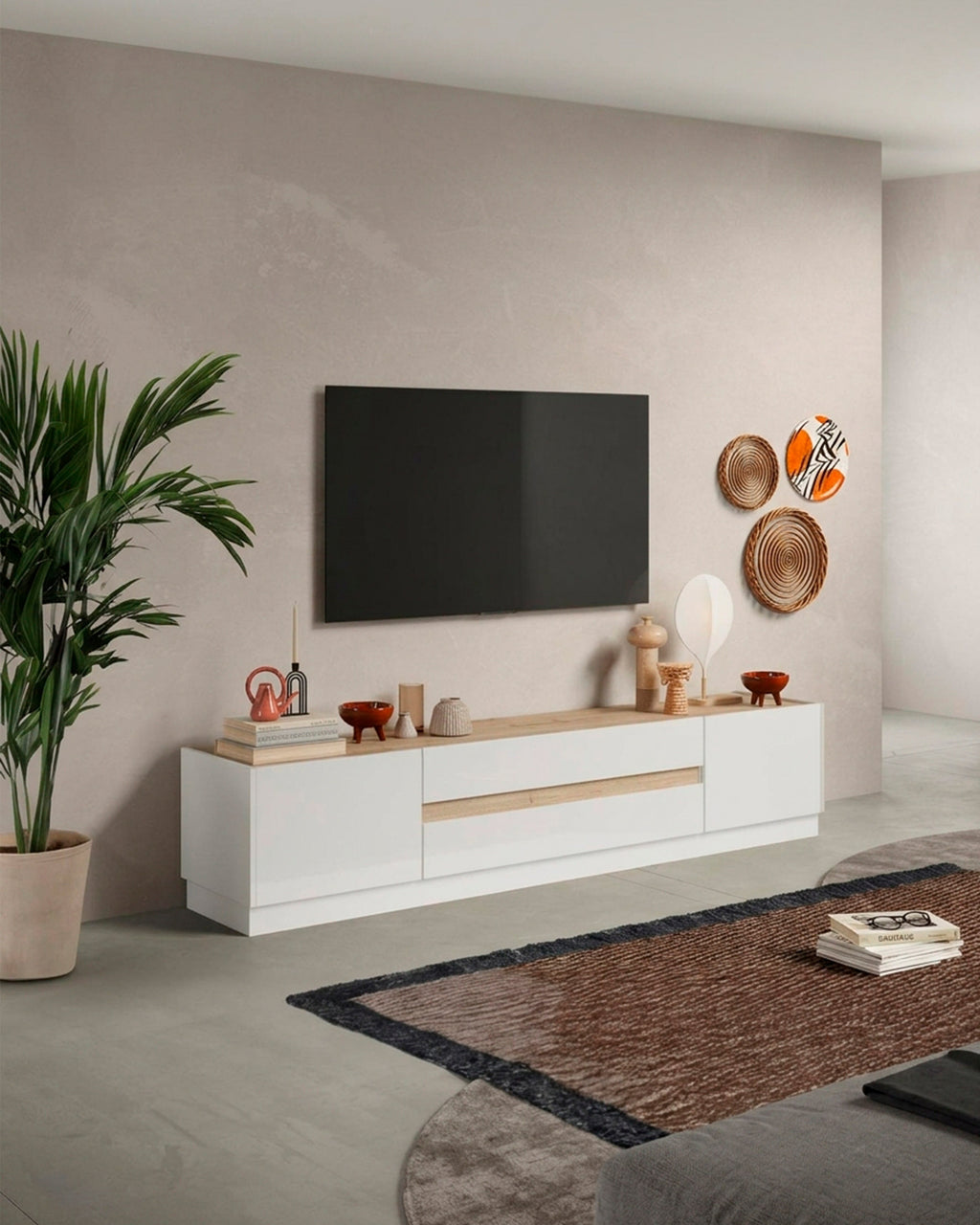 Mueble TV FANTASY con 2 puertas y 2 cajones