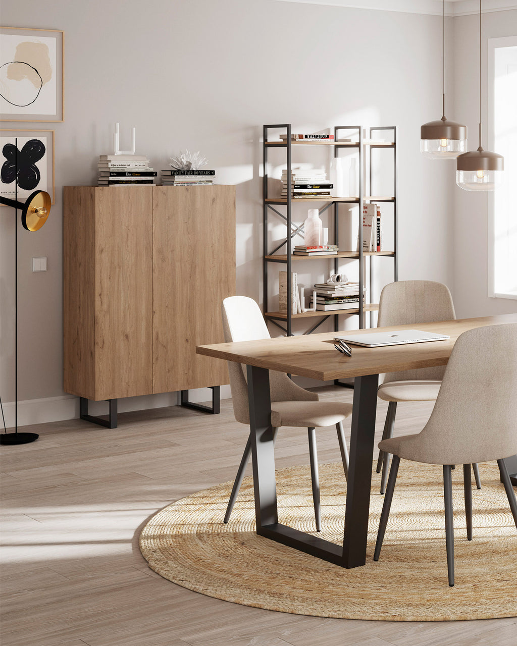 BARNA tall sideboard with 2 doors
