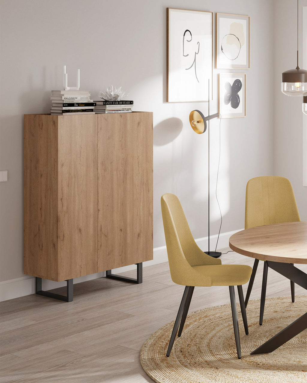 BARNA tall sideboard with 2 doors