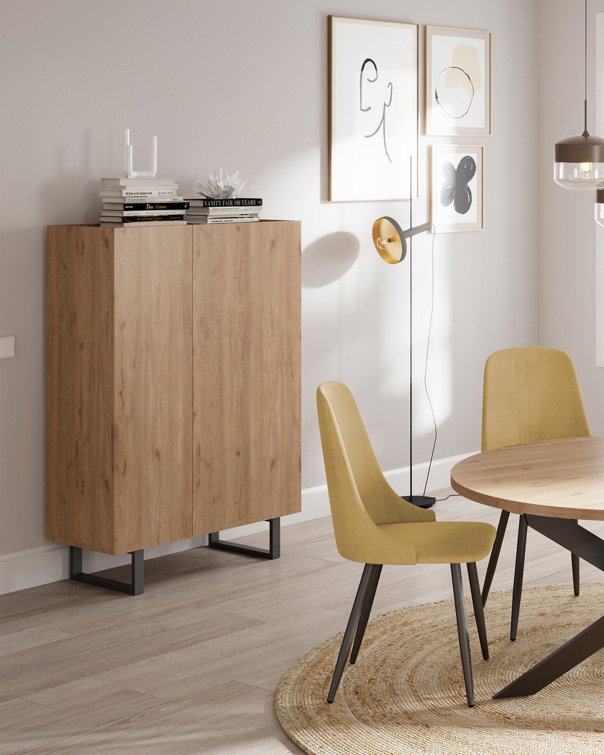 BARNA tall sideboard with 2 doors