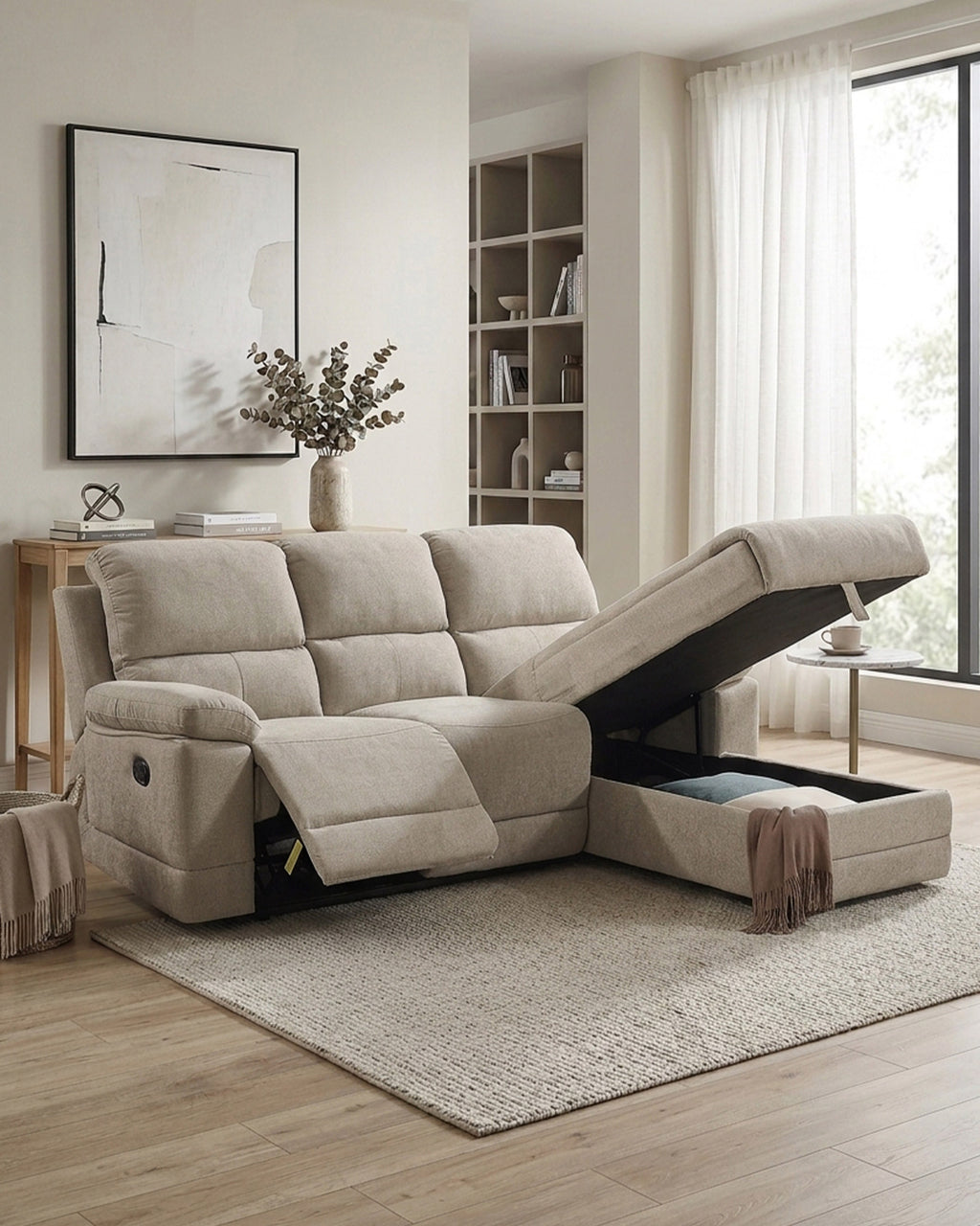 Sofá chaise longue LEON relax manual