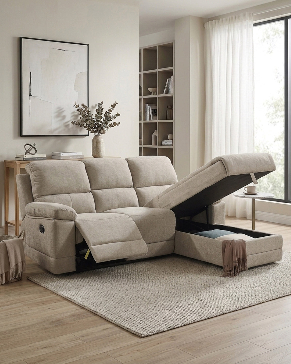 Sofá chaise longue LEON relax manual