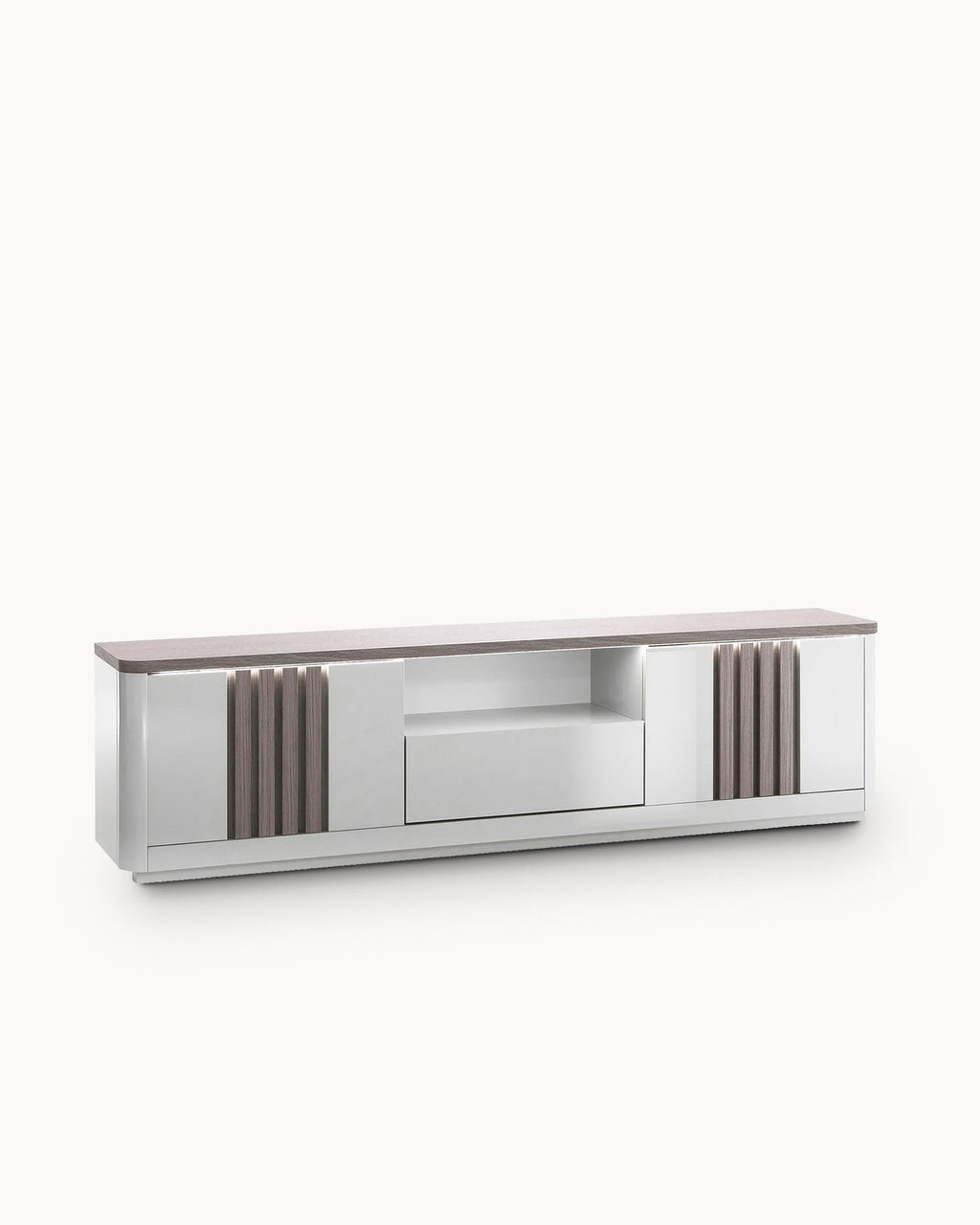 PESARO TV unit with LED, 2 doors and 1 drawer (210cm)