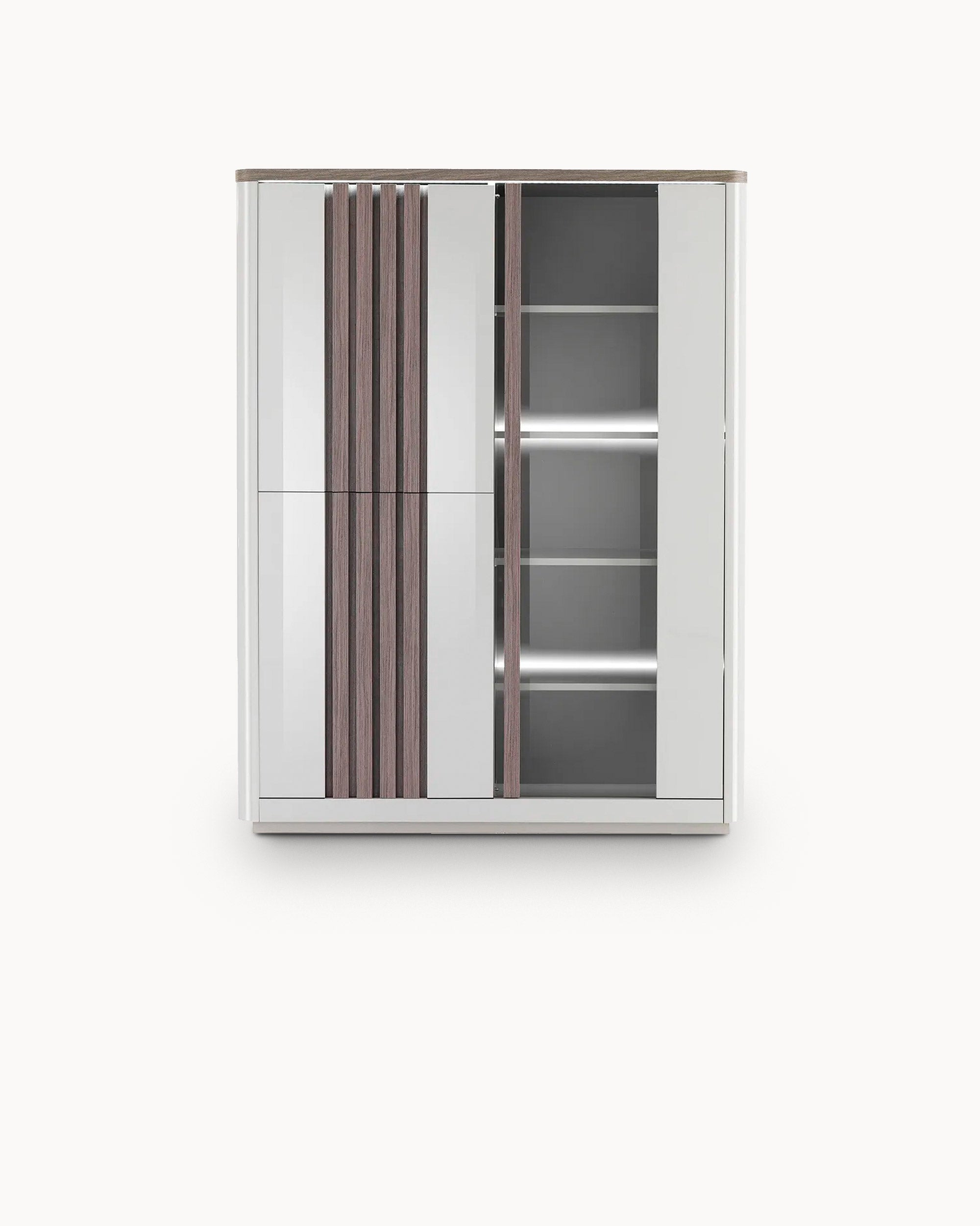 PESARO display cabinet with 3 doors and LED lighting