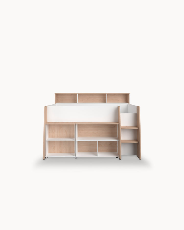 Cama alta LUCAS con escritorio extensible