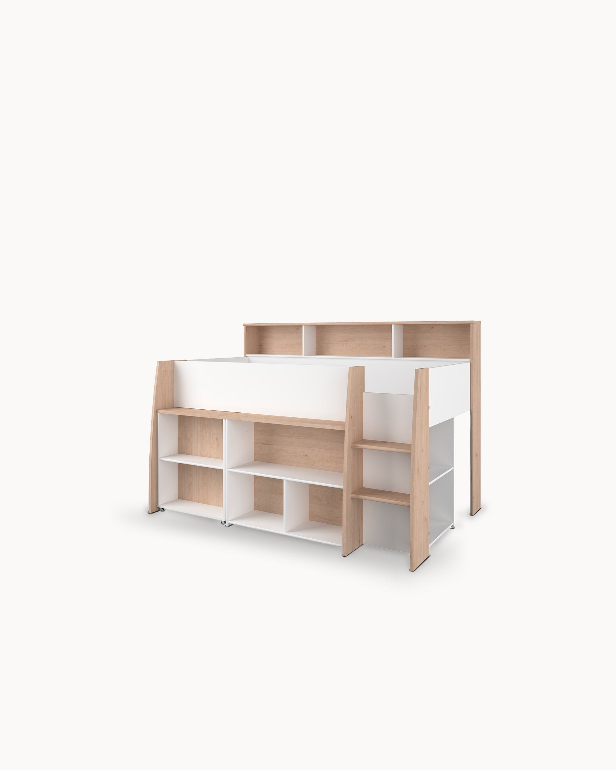 Cama alta LUCAS com secretária extensível