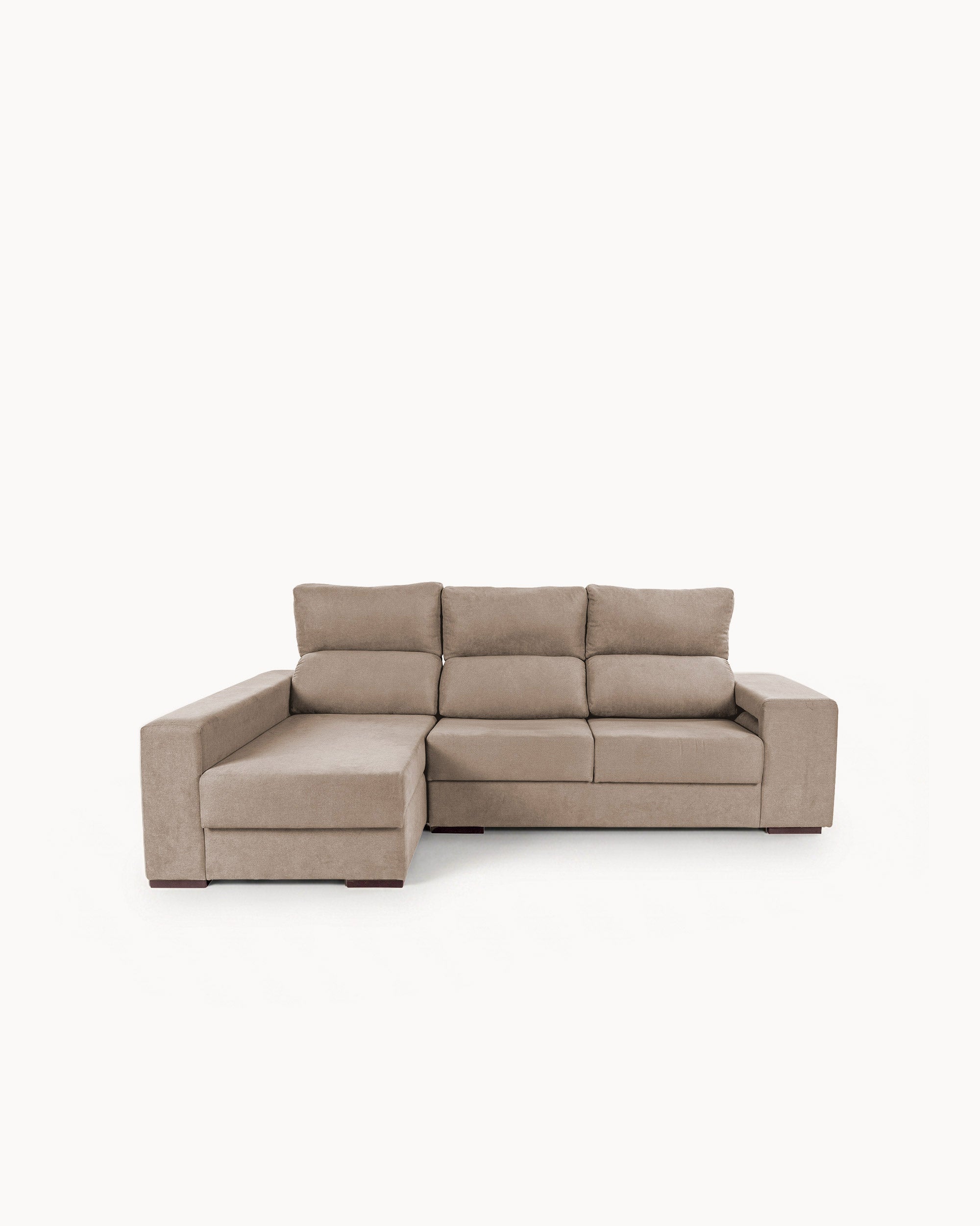 Sofá chaise longue MARBELLA con arcón y pufs