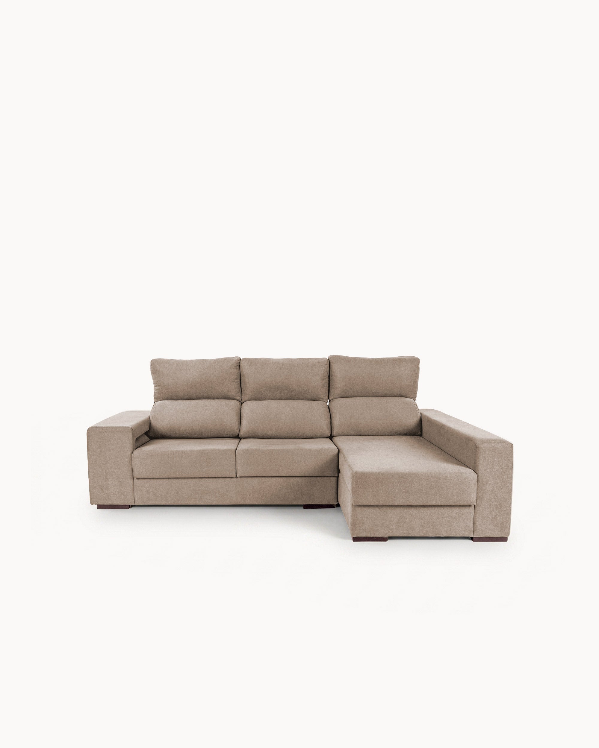 Sofá chaise longue MARBELLA con arcón y pufs