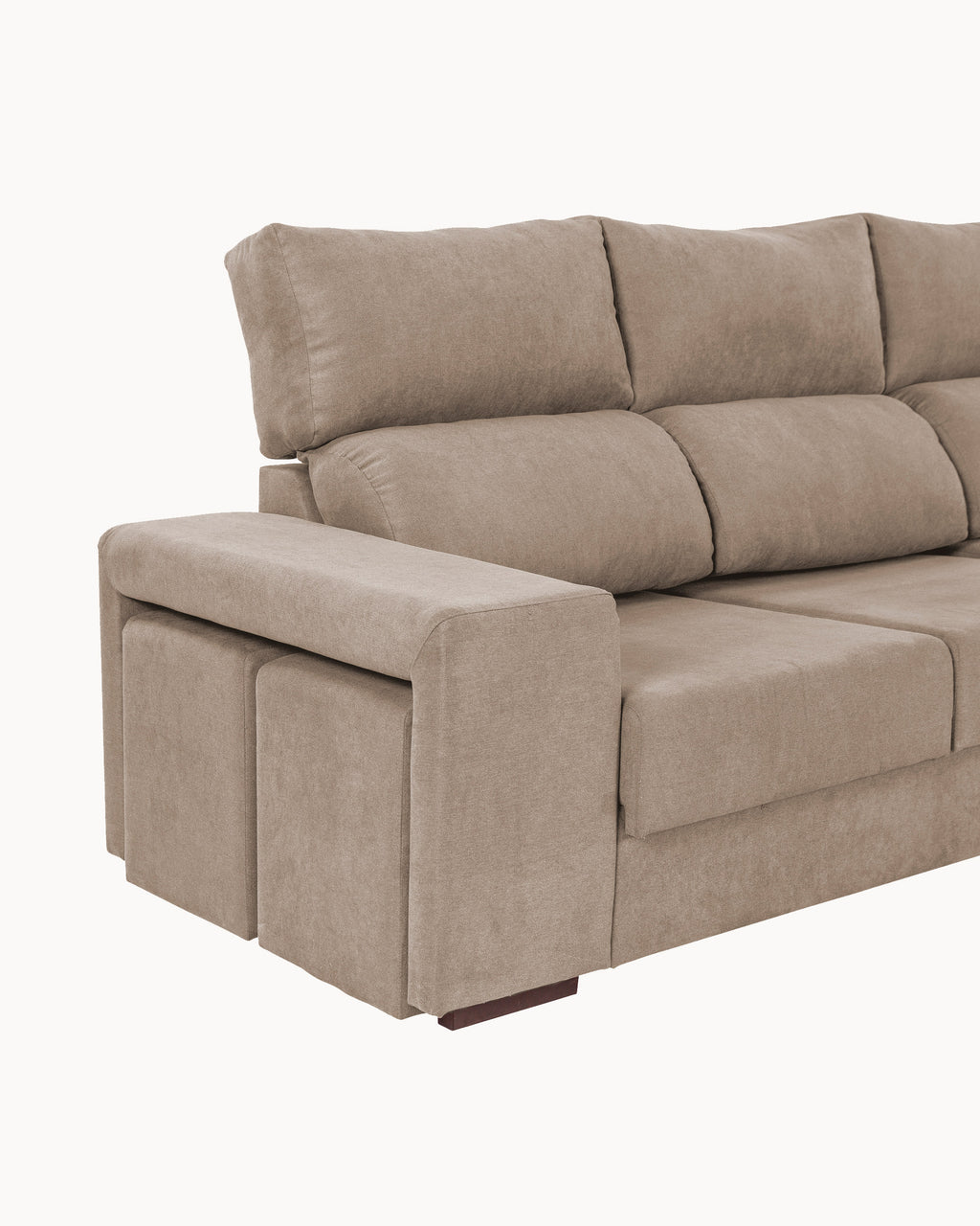 Sofá chaise longue MARBELLA con arcón y pufs