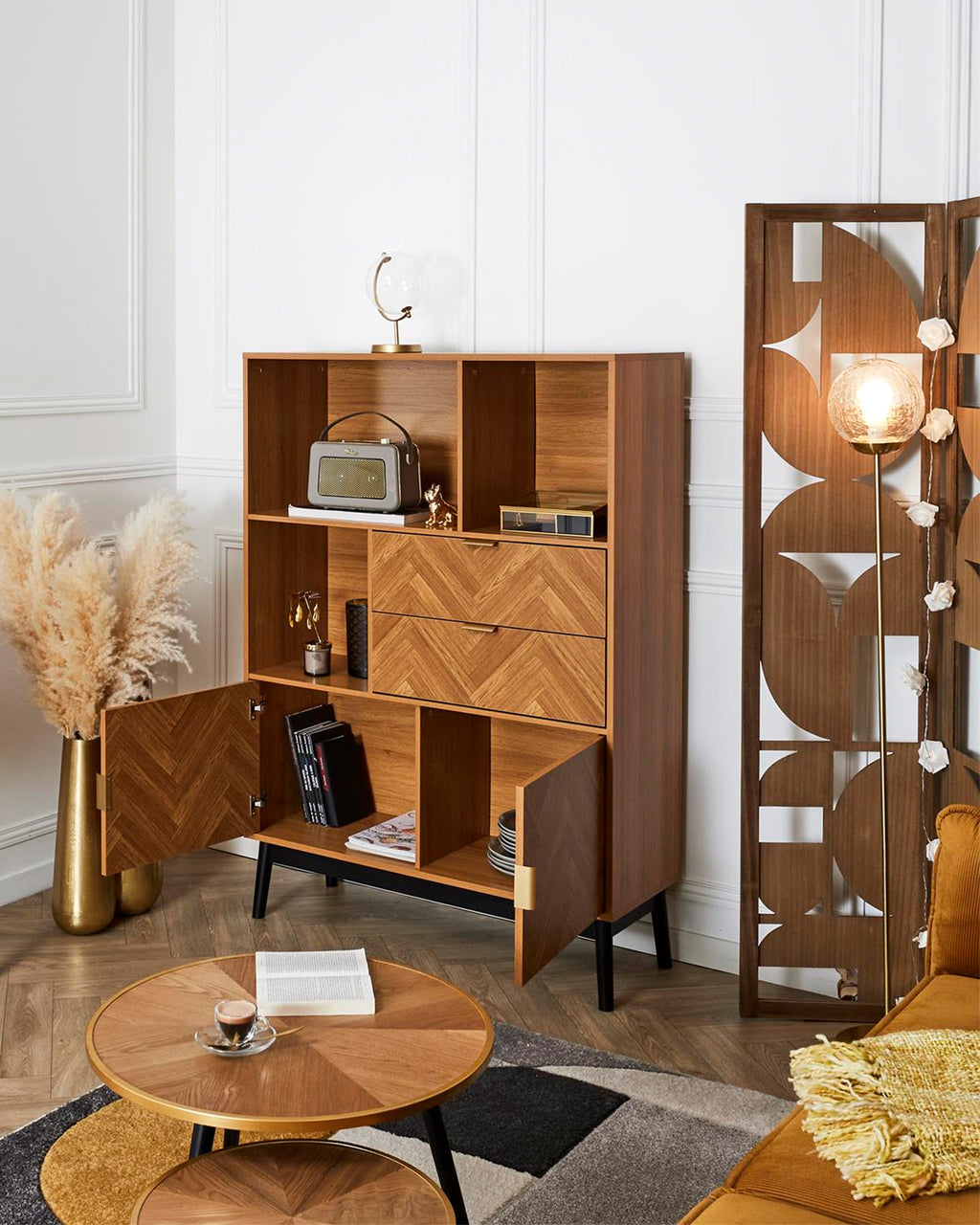 FELIX Bookcase with 2 doors and 2 drawers