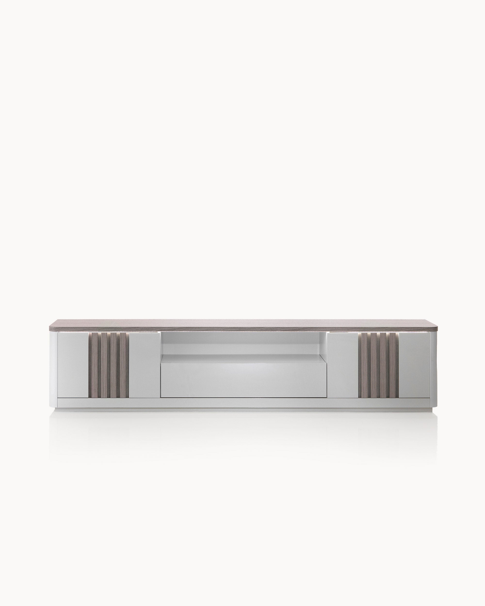 PESARO TV cabinet with LED, 2 doors and 1 drawer (250cm)