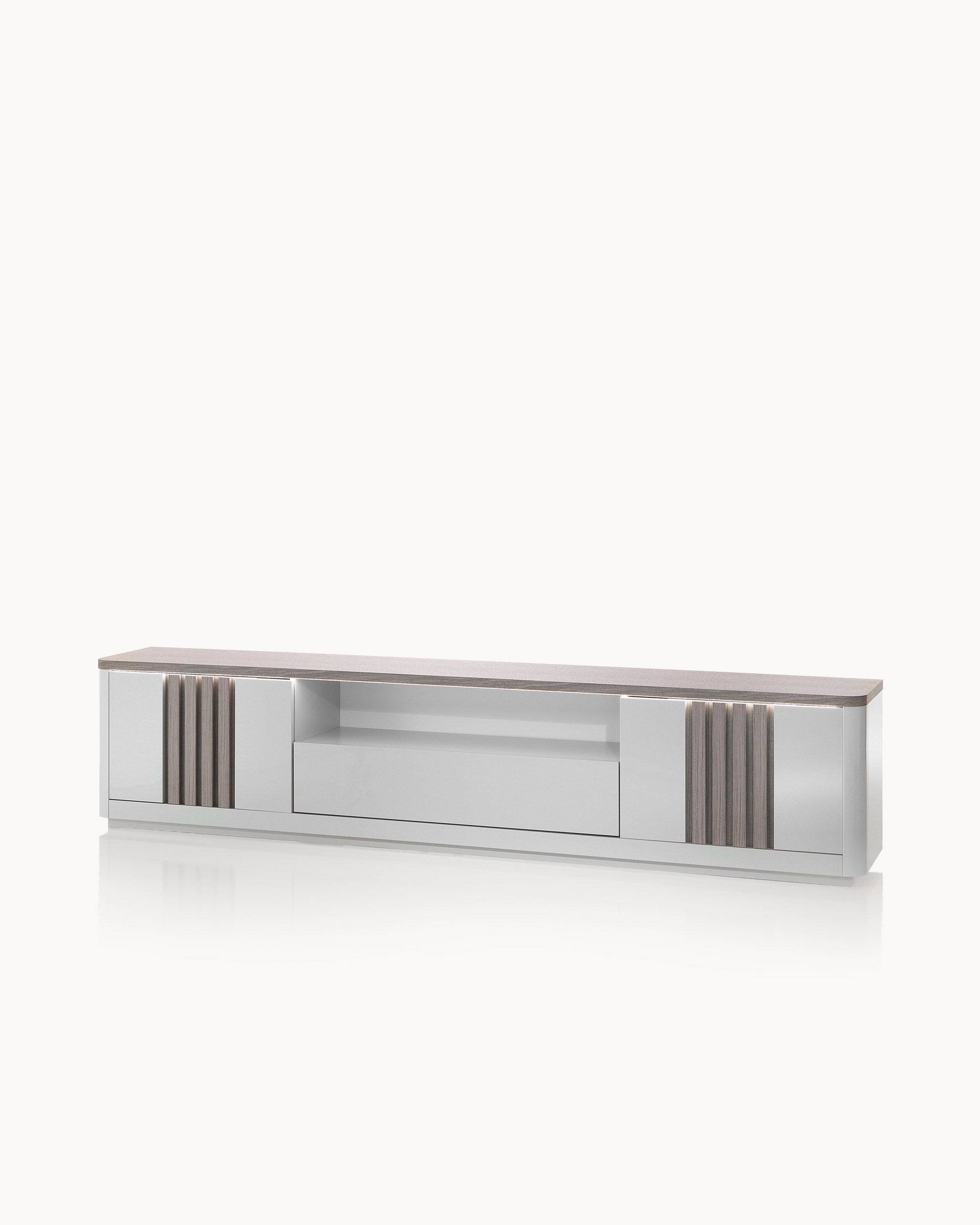 PESARO TV cabinet with LED, 2 doors and 1 drawer (250cm)
