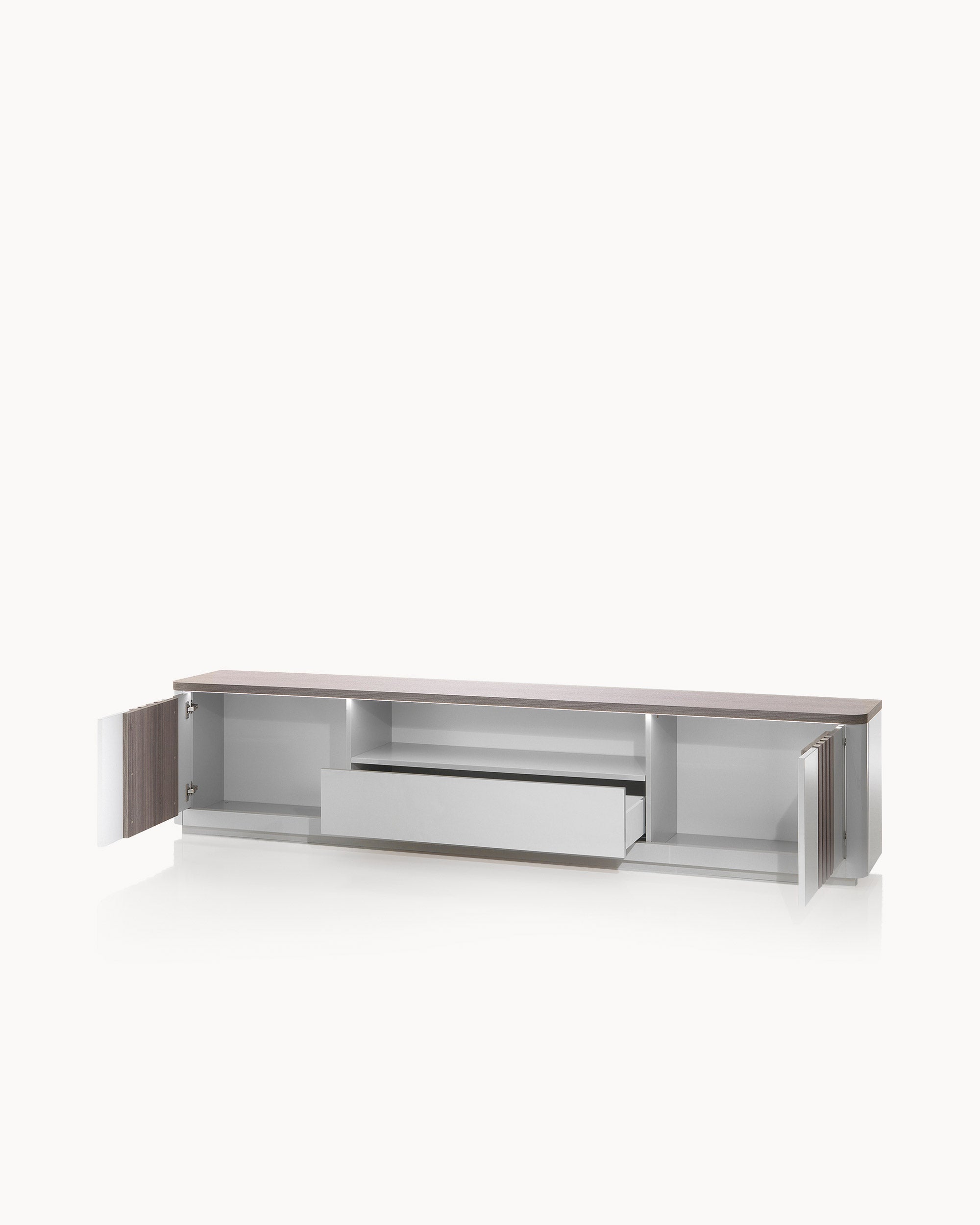 PESARO TV cabinet with LED, 2 doors and 1 drawer (250cm)