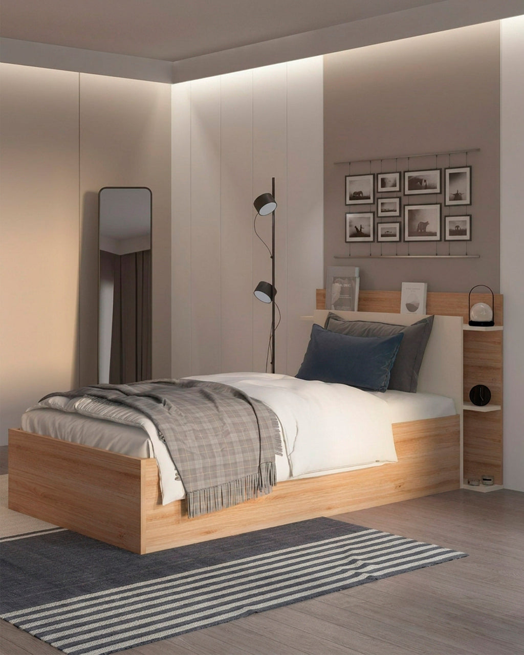 Cama de solteiro elevatória BRENDA