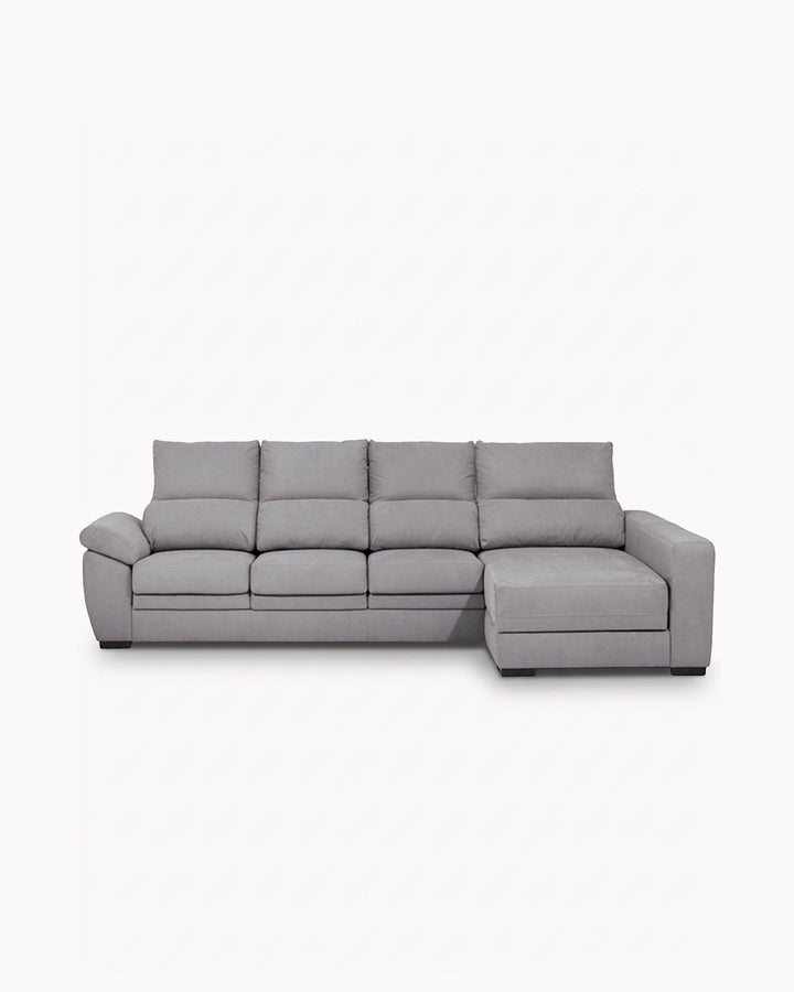 Reversible chaise longue sofa SAFIRA with storage