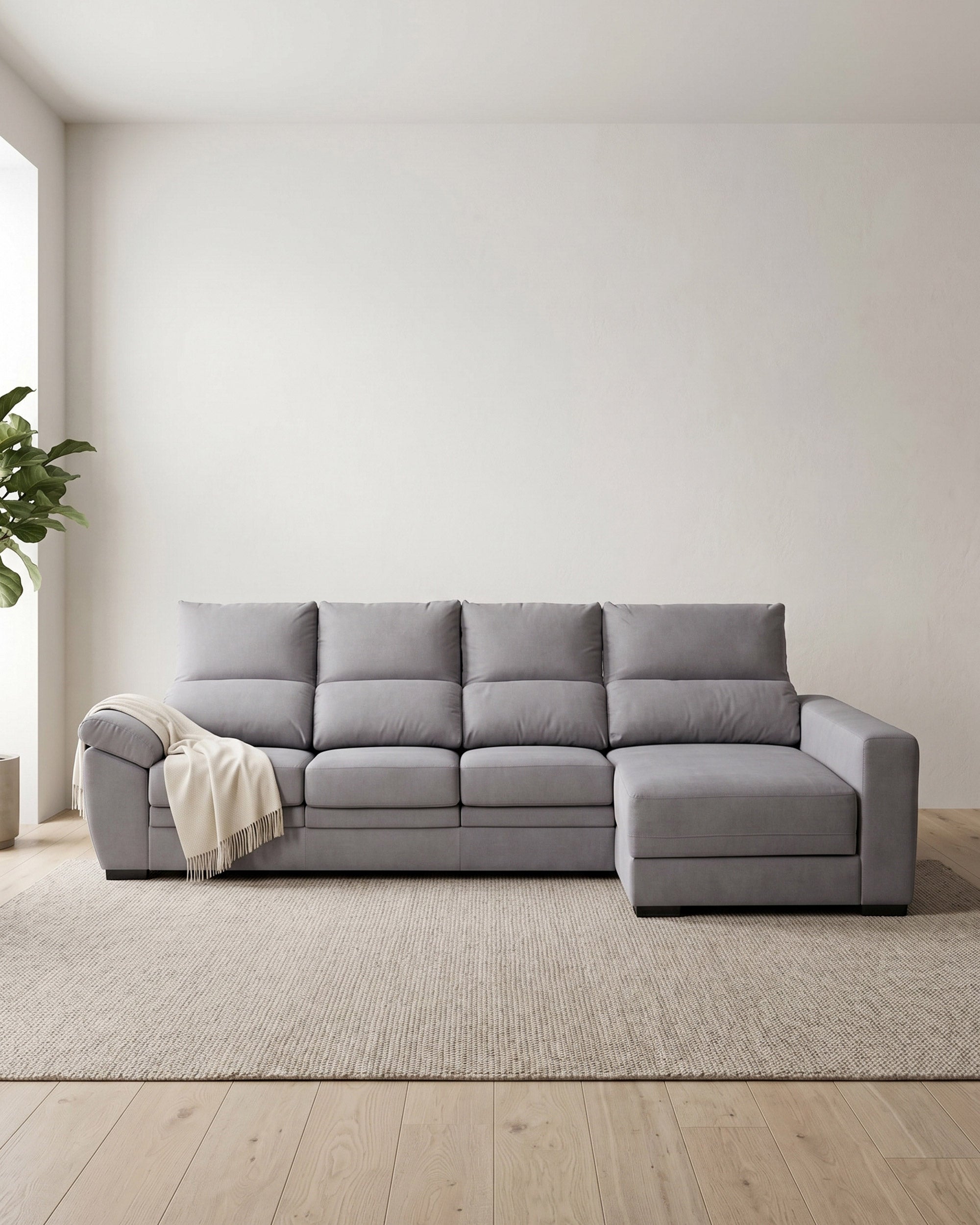 Sofá chaise longue reversible SAFIRA con arcón