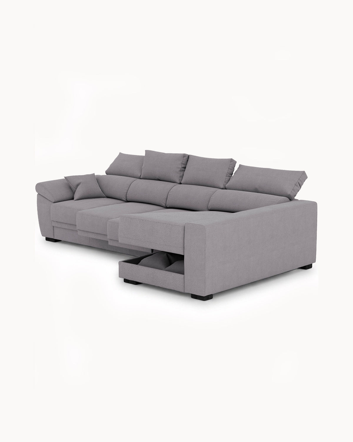 Sofá chaise longue reversible SAFIRA con arcón