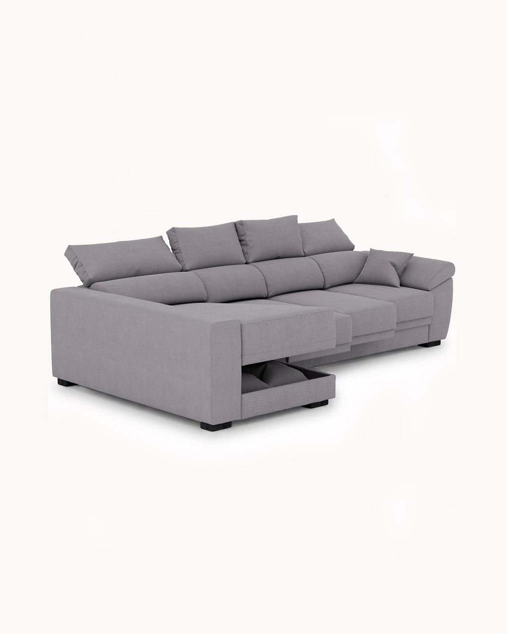 Sofá chaise longue reversible SAFIRA con arcón