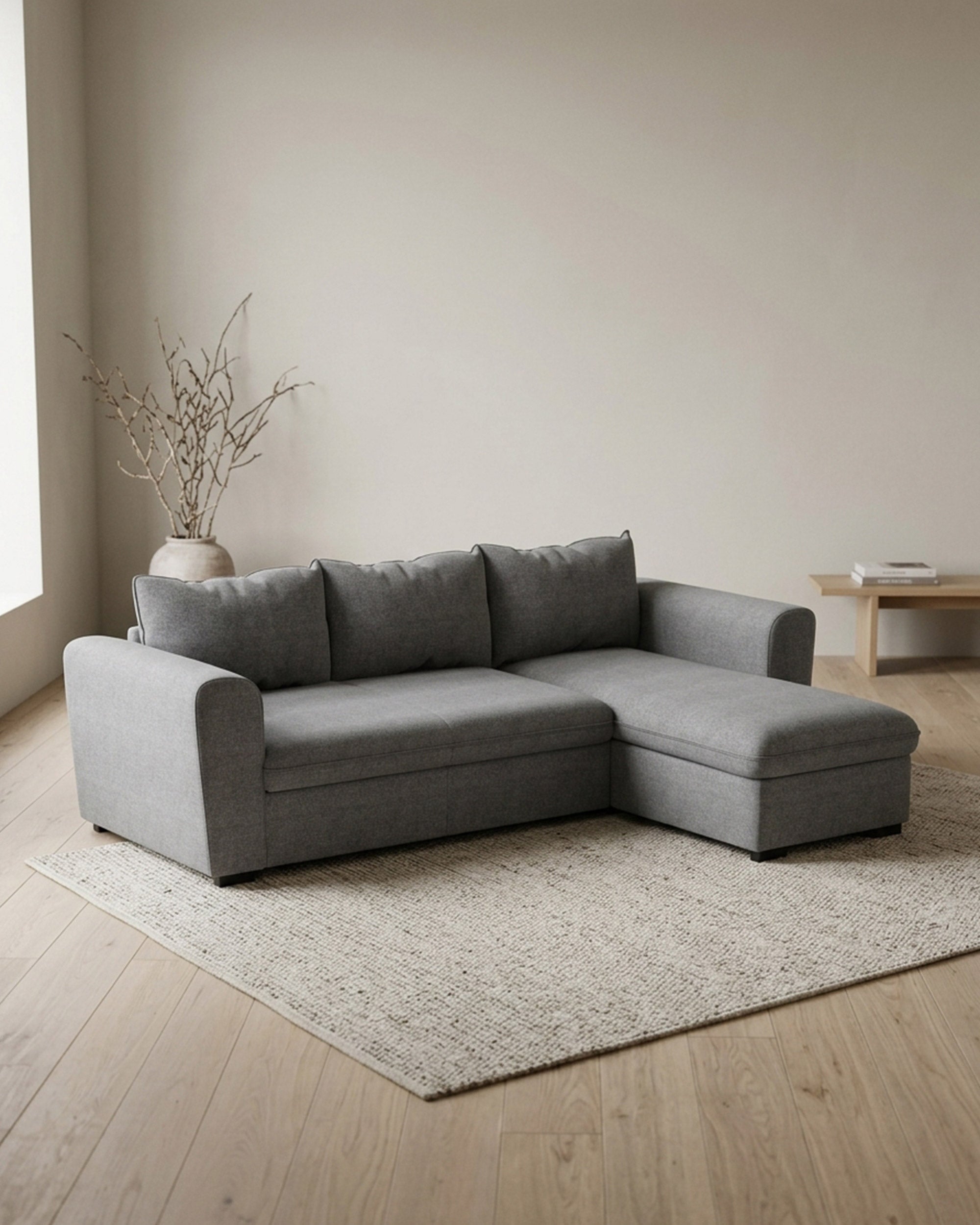 ASTY reversible chaise longue sofa bed with storage box